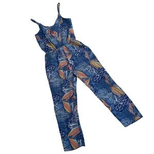 Ichi Breeze Jumpsuit, Retro Tropical Print, Danish Sm/M